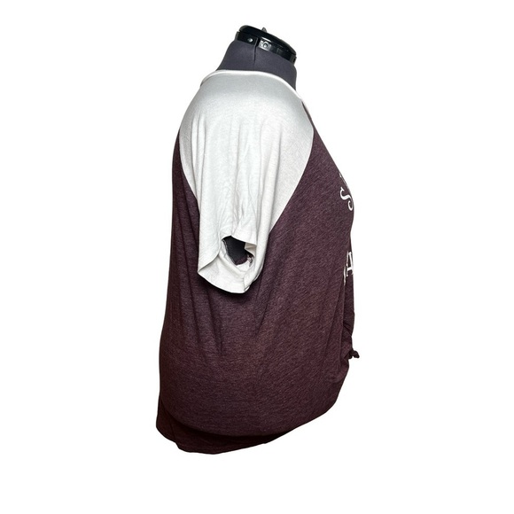 Torrid Classic Raglan Tee - Triblend Jersey Saturdays Purple & White (Size 4) - Picture 4 of 6